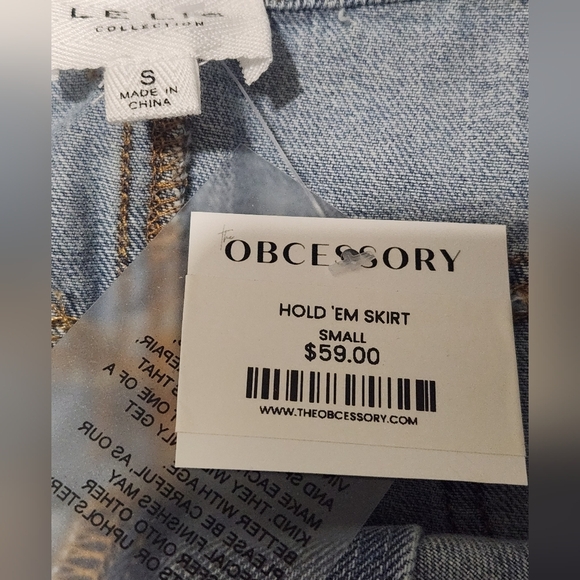 Anthropologie Le Lis hold em jeans skirt with embellishment size small - Picture 5 of 7